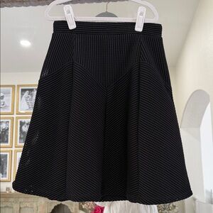 Reiss Black Textured A-Line Skirt